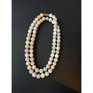 Natural Multi Color Agate Beaded Necklace Pink Agate Strand Necklace 19 Inch